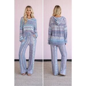Three Bird Nest XL Dream Rush Set Flare Pants And Top Stretch Lounge Beachy